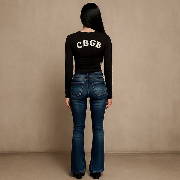 Sacred Blue jeans made in Los Angeles wiskered dark blue color size 26 NWT # 102 - Picture 4 of 9